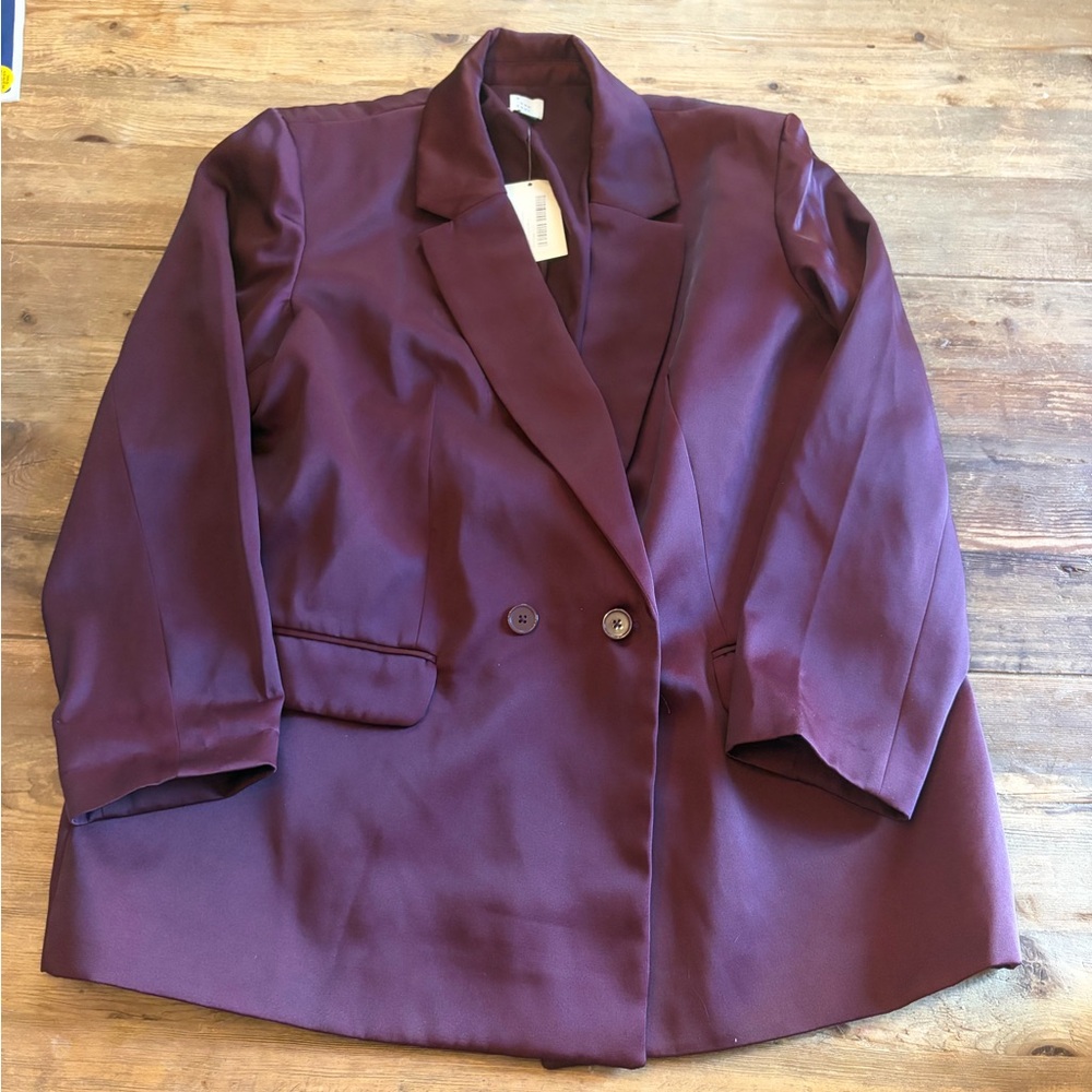 A New Day Plum Double-Breasted Blazer | NWT | Size XL